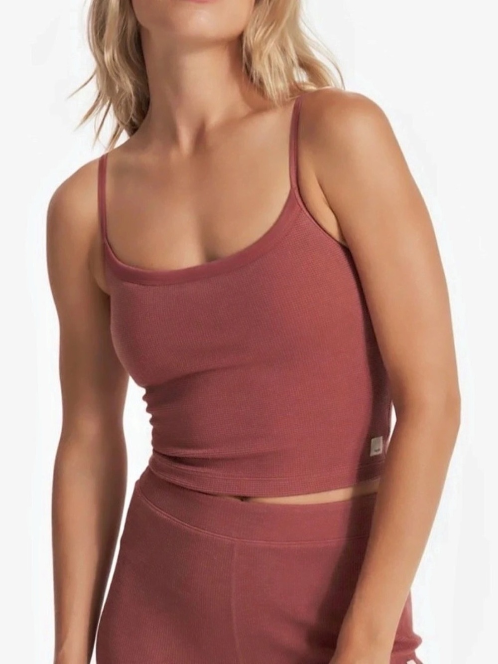 Vuori Women’s Bayview Thermal Crop Tank Small Rosewood Pink